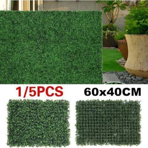1/5pcs Realistic & Thick Artificial Hedge Boxwood Fence Privacy Screen Panels UV Protection Fresh Faux Foliage Backdrop