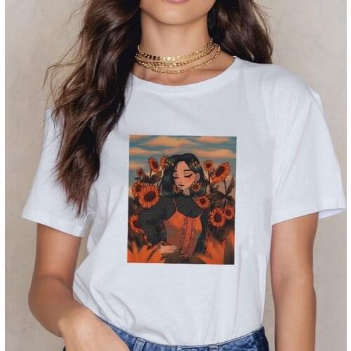 Harajuku Ulzzang shirt ladies fashion sunflower T-shirt Femme Homme summer T-shirt fashion top womens vintage park shirt tshirt