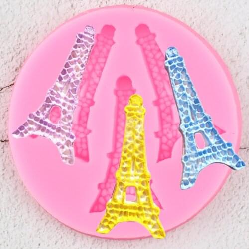 Paris Tower Silicone Mold Baby Party Cupcake Topper Fondant Cake Decorating Tools DIY Baking Candy Clay Chocolate Gumpaste Mould