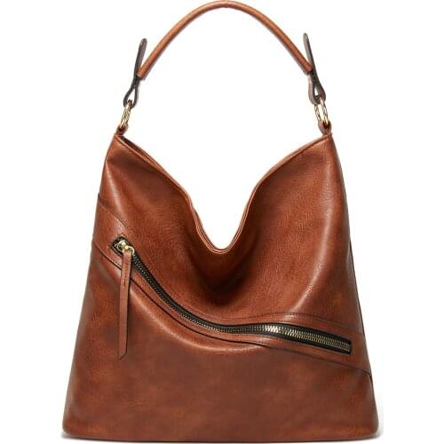 Vintage Women Shoulder Bag Large Capacity PU Luxury Ladies Handbag Fashion Zipper Female Soft Tote Bags for Shopping 2020 New