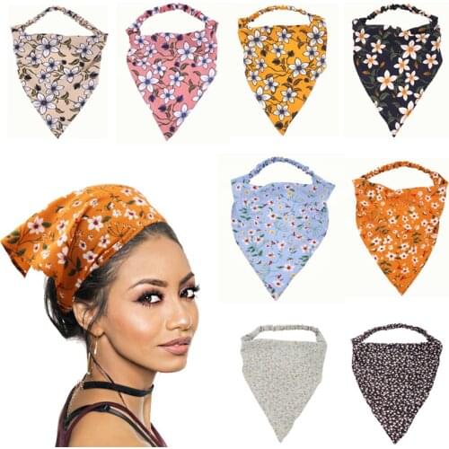 Triangle Hair Band Women Housework Kitchen Anti-smoke Floral Headband Elastic Hair Band Womens Headwear