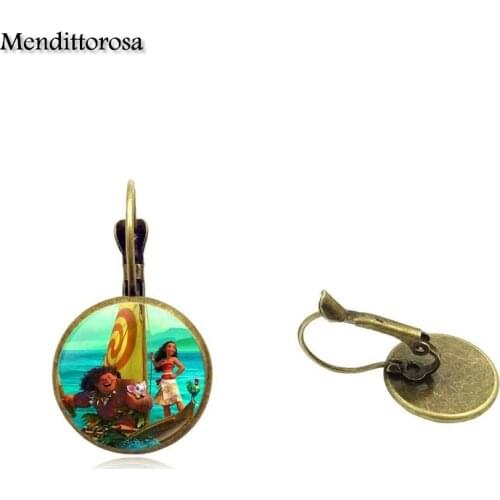 Mendittorosa Antique Vintage Style Bronze/Silver/Golden Clip Ear Hook Drop Earrings Jewellery For Girls Gift Movie Moana