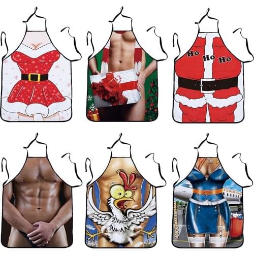 Funny 3D Kitchen Apron Sexy Merry Christmas Decorations for Home Xmas Tree Ornament Accessories Natal Navidad 2021 New Year Gift