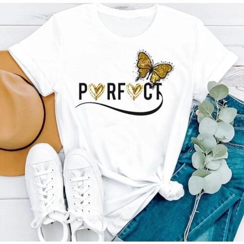 2021 Summer 90s Butterfly New Cartoon Beach Short Sleeve 90s Women Fashion Clothes Print Tshirt Female Tee Top Graphic T-shirt