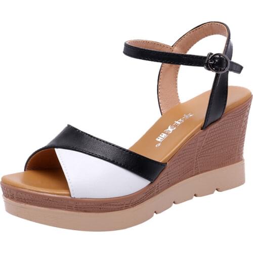 Mix Color Plus Size 32-43 Platform Wedges Sandals Women Beach Shoes Summer 2021 Casual High Heels Sandals Ladies Office Shoe