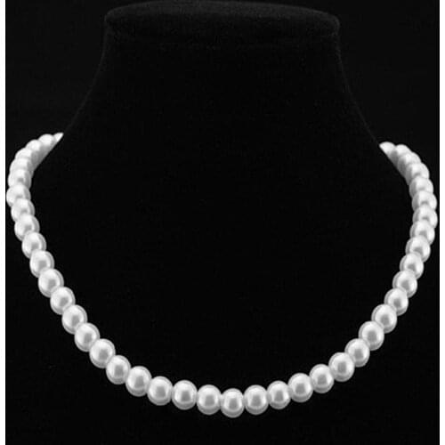 Women Fashion Simple White Faux Pearl Beaded Necklace Women Party Jewelry Birthday Gift Womans accesories