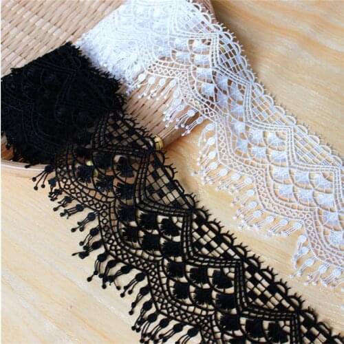 10cm wide bead curtain tassel small fan polyester embroidery wedding dress cheongsam Accessories water soluble lace