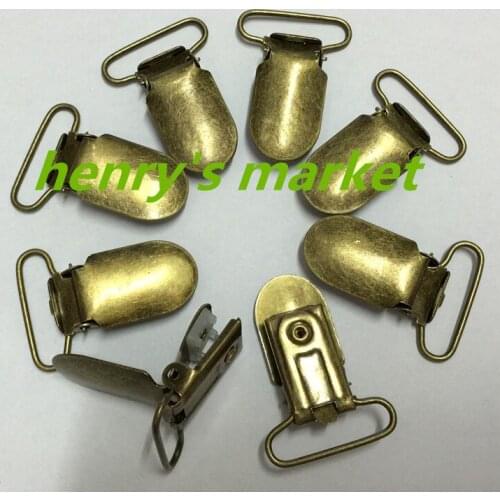2018 NEW 100 pcs/lot antique bronze Lead Free Metal Suspender Paci Pacifier Ribbon Clips Hook Holder Plastic Insert