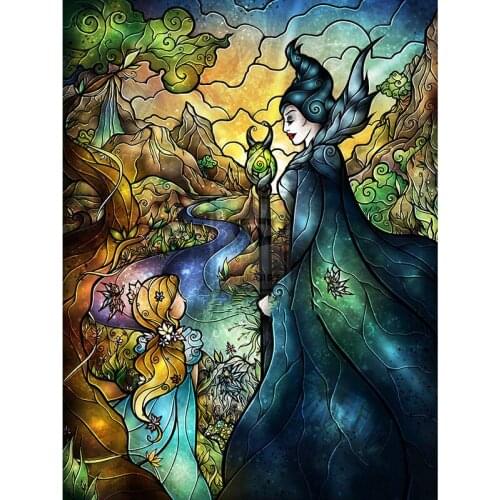 Full Round Diamond 5d Diy Diamond Painting Princess and Witch Full Diamond Embroidery Cross Stitch Painting Home Decor Gift
