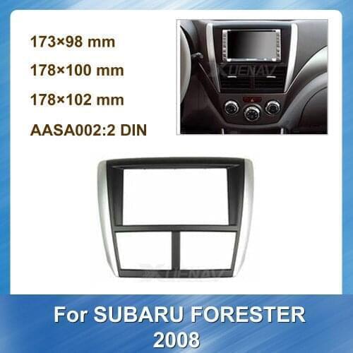 Double Din Car Autoradio for Subaru Forester 2008 Multimedia fascia Frame Stereo Panel Dash CD Trim Installation Kit Bezel