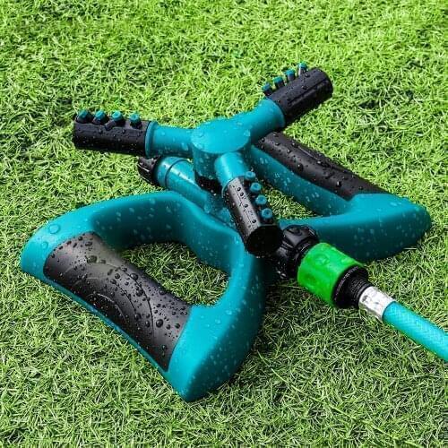 Automatic 360 Rotating Adjustable Garden Water Sprinklers Lawn Irrigation System Covering Large Area with Leak Durable 3 Arm
