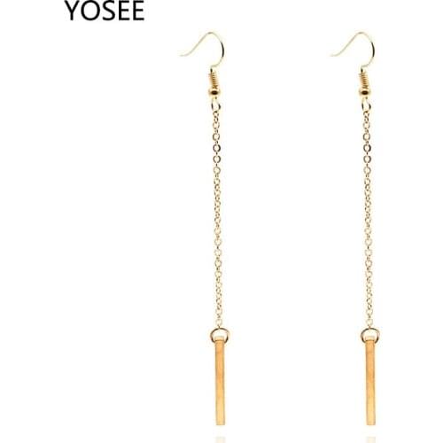 Long Earrings for Women 2018 Vintage Gold Color Heart Crystal Drop Earring Fashion Female Jewelry Gift wedding party engagemen