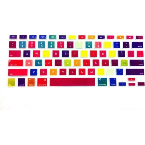 Candy color Gradient-grain Rainbow Silicone Laptop keyboard Skin Protector Cover Guard For Apple Macbook Pro Air Retina 13 15