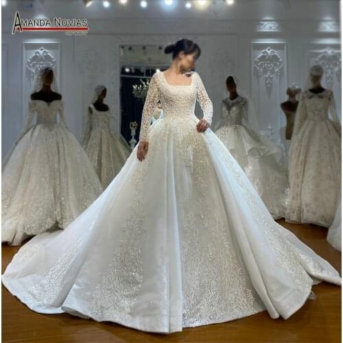 Amazing new wedding dress with full beading elegant 2021 bridal dress