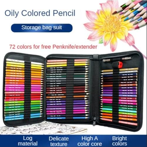 72Colors Professional Oil Colored Pencil Wooden Soft Pastel Colour Drawing Pencil Andstal for School Draw Sketch Art Supplies