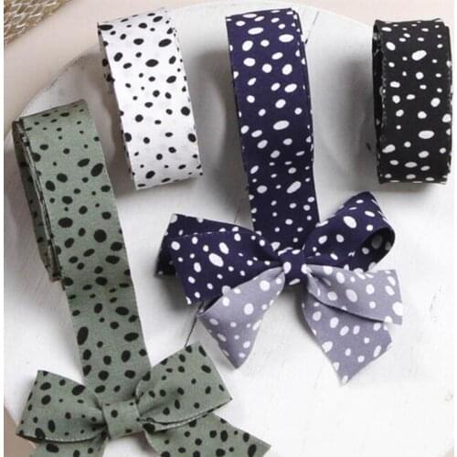 Kewgarden DIY Make Bow Tie Hair Accessories Dot Ribbons Handmade Fabric Sewing Crafts 1" 1.5" 25 38mm Gift Packing 10 Yards