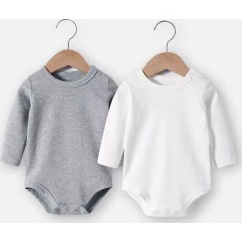 Baby Boy Clothes Bodysuit For Newborns Infants Toddle Girl Jumpsuit Cartoon Long Sleeve 100% Pure Cotton Solid Onesie Clothing