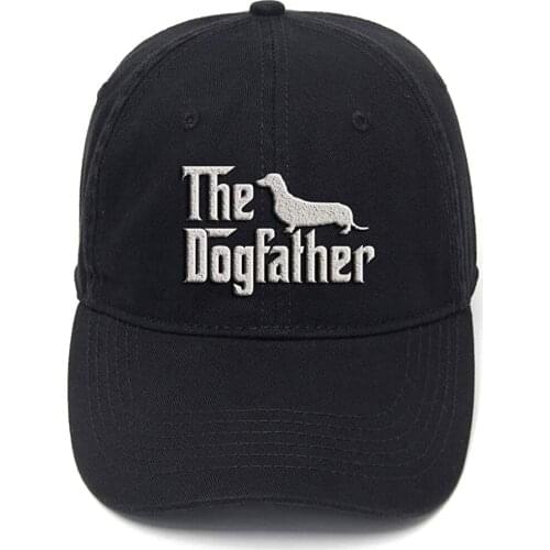 Lyprerazy The Dogfather Washed Cotton Adjustable Men Women Unisex Hip Hop Cool Flock Printing Baseball Cap