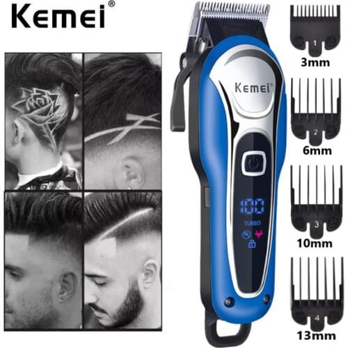 Kemei Barber Powerful Hair Clipper LED Professional Hair Trimmer for Men Electric Cutter Hair Cutting Tool Haircut Salon Machine