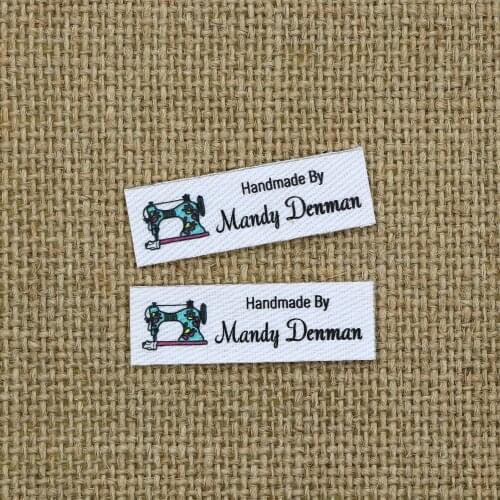 120piece Custom Iron Labels, Logo or Text, Custom Design, iron on, Organic Cotton Fabric Name Label,Sewing machine (YT206)