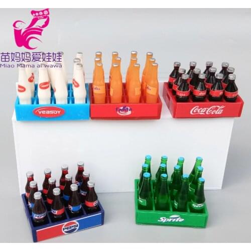 Mini Doll drink cola milk orange juice charm pepsi for 1/6 1/8 bjd barbie doll blythe ob11 doll house store diy