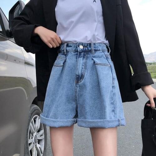 Fashion cute New 2021 Womens Fit High Quality Tide mujer Female Denim Shorts cute Summer solid Mom Streetwea Casual sweet girls