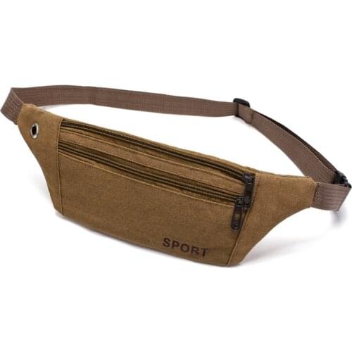 SHYAA Mens Canvas Waist Packs Bag Outdoor Sports Mountaineering Bag Fitness Running Chest Bag Ultra-thin Ultra-light Phone Bag