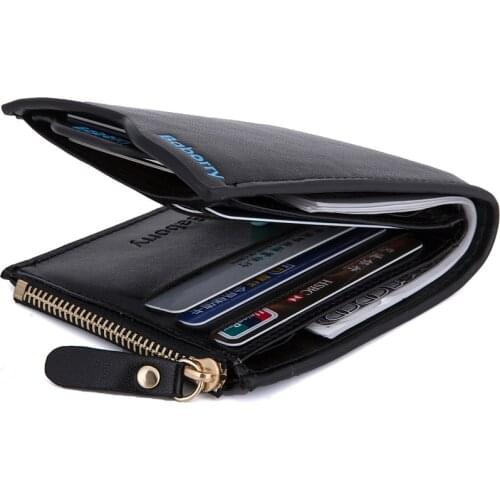 New 2019 Men Wallets Leather Coin Purse Mens Wallet Male Money Purses Soft Card Case New Classic Soild Pattern Designer Wallet