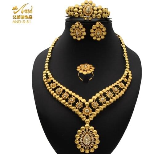 Jewelery Sets Imitation Jewelry Heart Necklace Women Necklace Pendant Gold Rings Sets Fashion Jewelry Accessories Bracelets