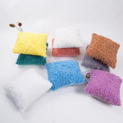Solid Feather Velvet Cushion Cover Soft Fluffy Plush Throw Pillow Cover Fashion Car Home Sofa Decoration Decorative Pillowcase