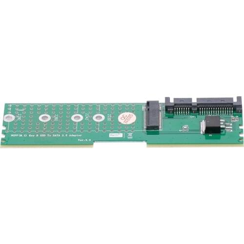 M.2 NGFF B SSD to SATA Adapter DDR Memory Slot Expansion Board Raiser Riser Card Support for 2230 2242 2260 2280 M2 SSD