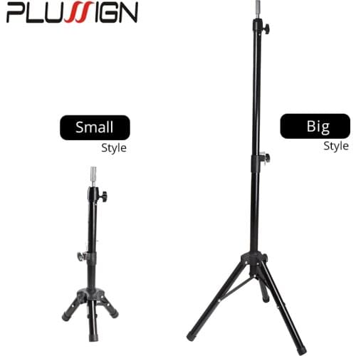 Plussign Mannequin Head Wig Stand Black Strong Wig Tripod For Hairdressing Training Salon Tools