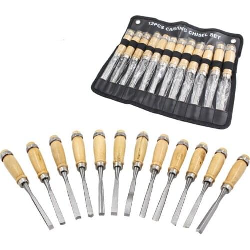 Wood Carving Tools 12Piece/Set Carving Chisels Furniture Woodworking Root Engraving Set Chisels Turning Tools Carving Knives