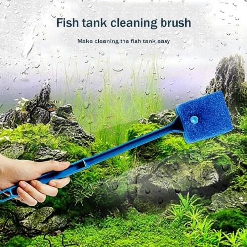 40cm Fish Tank Brush Turtle Tank Double-sided Cleaning Brush Kitchen Cleaning Long-handled Brush Aquarium Household CleaningTool