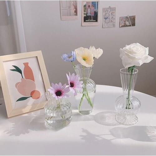 Nordic Ins Glass Vase Simple Home Decor Vases Creative Desktop Hydroponic Vases Decorative Jardiniere for Home Wedding Banquet