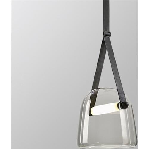 Modern Belt Glass Shade LED Pendant Lights Restaurant Nordic Bedroom Bedside Hanging Lamp Art Deco Bar Study Home Dining Fixture