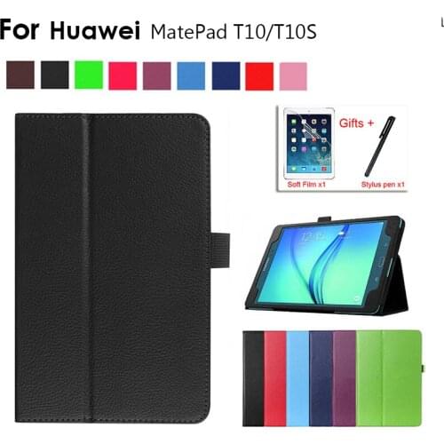 Smart Case For Huawei Matepad T10S 2020 PU Leather Folding Stand Cover For Huawei Matepad T10/T10S 10.1" Tablet Case+film+pen