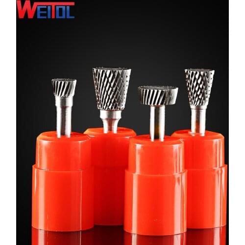 Weitol 3pcs 6mm N type carbide rotary files single cut/ double cut power tools carbide burrs cutter bits