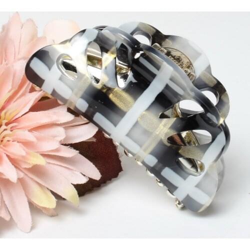 7CM Medium Hair Claw Clips for Women Scallop Bulldog Hair Clips Hair Accessories Elegant Acrylic Leopard Hair Claw Clamps