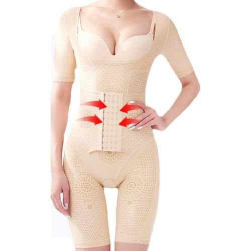 Women Slimming Bodysuits Lace Shapewear Arm Thigh Body Shapers Belly Control Waist Trainer Cinchers Black Nude