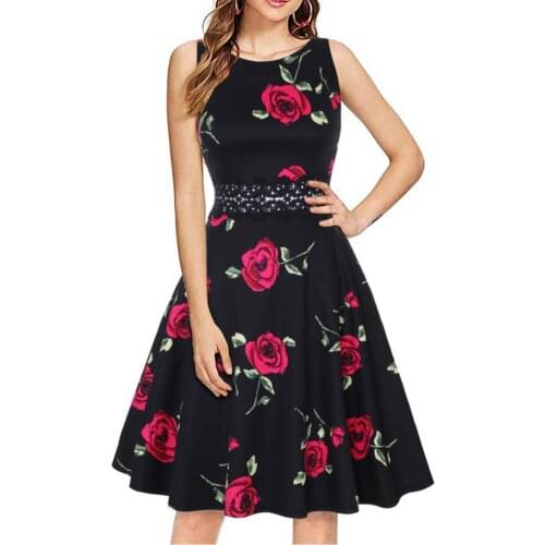 Women Elegant Party Dress Sleeveless Floral Solid Color Sleeveless A-line Casual Pleated Mini Dress for Work Streetwear