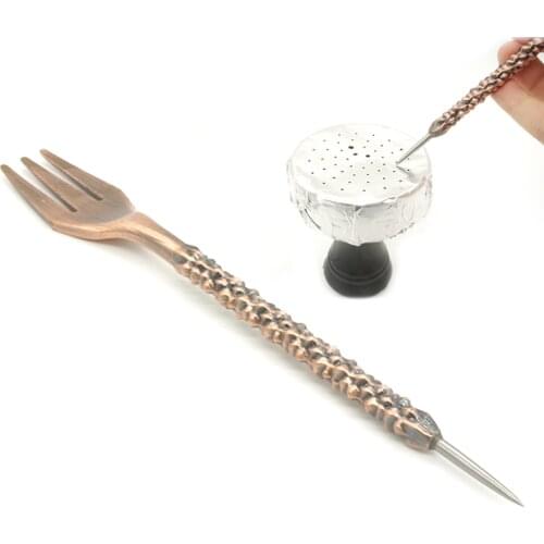 1Set Hookah Sheesha Fork With Tongs Foil Bowl Shisha Chicha Forks Narguile Cachimba Nargile Herb Cigar Smoking Accessories