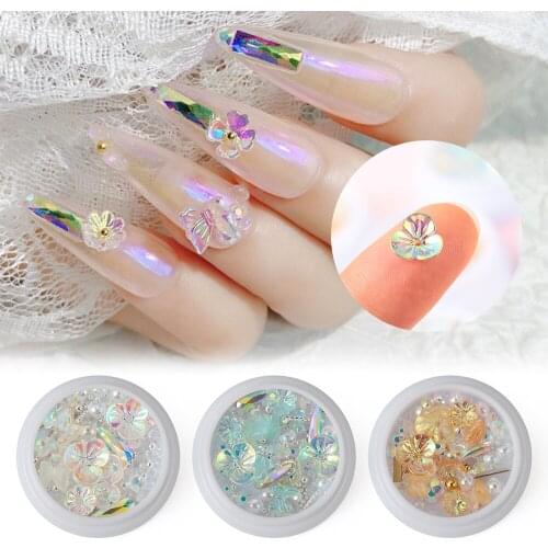 1Box Multiple Styles 3D Nail Flakes Decorations Irregular Designs DIY Nail Glitter Sequins Holographic Laser Nails Tips Acrylic