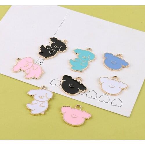 10pcs Cute cartoon puppy smiley face fun alloy Earrings for Women Girls accessories diy jewelry earrings material bag pendant