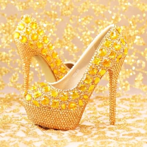 2020 Luxury Rhinestone T-Show Model High Heels Women Pumps New Fashion Spring Diamond Wedding Shoes Platforms Prom Party Shoes