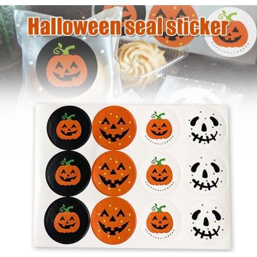 3.5cm Halloween Packaging Sealing Labels Stickers Pumpkin Bats Pattern DIY Halloween Gift Stickers GRSA889