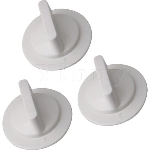 3 x WE1M652 Plastic Timer Control 7.1x4.5cm Replacement Knob White