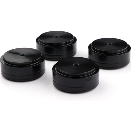 4pcs hifi 39x17mm Aluminum Audio Black Ring Machine Mats Pads Amplifier Speaker Feet Spikes