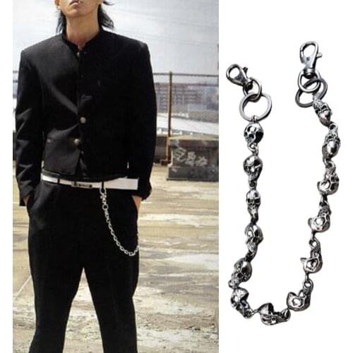 Alternative skull connected metal pants chain big devil and Japanese dark men trend hip personality versatile waist chain h C2D8