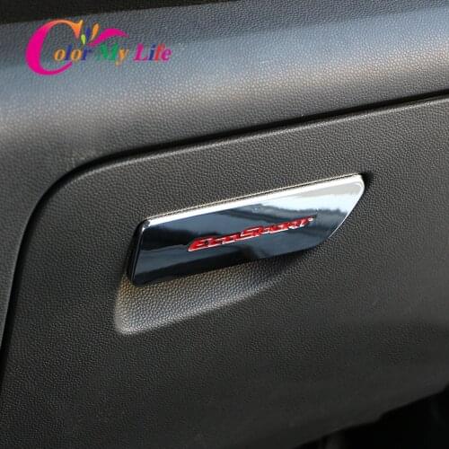 Car Glove Box Handle Cover for Ecosport ABS Chrome Car Interior Storage Box Decoration Trim Sticker for Ford Ecosport 2012- 2016